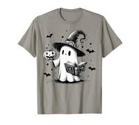 Bookish Ghost Witch Hat Reading Book Nerd Bookworm Literary T-Shirt