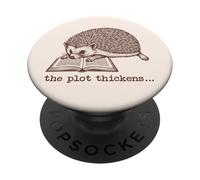 Bookish Hedgehog Reading Fiction Novel Book Vintage Bookworm PopSockets Adhesive PopGrip