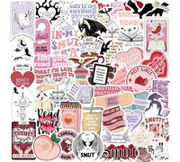 Bookish Smutty Stickers 52 Pcs Cute Funny Reading Stickers for Water Bottle Skateboard Laptop Scrapbook Helmet Bike Car Luggage Computer,Waterproof Aesthetic Book Sticker for Teens Adults