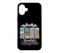 bookish summerween horror reading spooky funny Case for iPhone 16 Plus