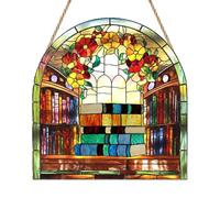 Bookish Suncatcher, Colourful Library Sun Catcher, Acrylic Stained Glass Sun Catchers for Windows, Book Gifts for Book Lovers, Cozy Hanging Ornament for Reading Nooks, Library & Home Decor