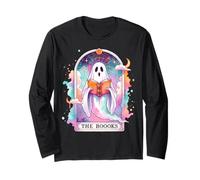 Bookish Tarot The Reader Ghost Book Lover Spooky Season Long Sleeve T-Shirt