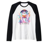 Bookish Tarot The Reader Ghost Book Lover Spooky Season Raglan Baseball Tee