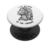 Bookish Woman Left My Mind At The Library Book Reader Girl PopSockets Adhesive PopGrip