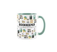 Bookkeeper Mug - Humorous Accountancy Office Job Themed Novelty Gifts - Tea/Coffee Hot Drinks Turquoise Ceramic Cup Present