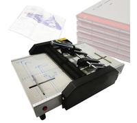 Booklet Maker Paper Folder Folding Machine MAX 12.4" x 17.3" Electric Book Binding Stapler for A3 Brochures Manuals Invitations, 1000 Staples