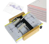 Booklet Paper Folder Folding Machine MAX 12.4"x17.3" - Electric Book Binding Stapler Stitch for A3 Brochures Manuals Invitations, 1000 Staples