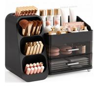 Booklov Large Makeup Organizer for Vanity Countertop, Black