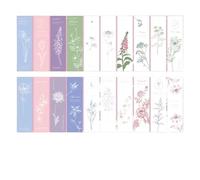 Bookmark 20pcs/Box Paper Bookmarks Natural Plant Flowers Book Reading Tools Pages Holder Kawaii Journal Planner Notebook Decorations(Pink)