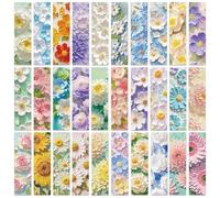 Bookmark 30pcs Flower Oil Painting Bookmarks Paper Graduation Souvenir Art Bookmarks Card Students Read Pages Book Marks