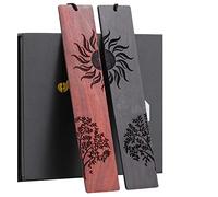 Bookmark, Bookmarks, 2 Pcs Wooden Bookmark, Handmade Natural Wood Carving, HOMEMARS Tree Sun, Book Mark, Book Marks, Bookmarks for Men, Women, Valentines Day, Birthday Gifts, Christmas