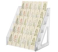 Bookmark Display Stand, 5-Tier 25-Compartment Clear Acrylic Organizer, Slanted Storage Rack for Cards and Stationery, Desktop Holder for Retail Stores and Home Office