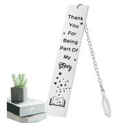 Bookmark for Book Lovers - Grateful and Inspirational Bookmark with Pendant, Stainless Steel Bookmark, Reading Marking Accessories for Classroom, Dorm, Library, Work Room