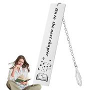 Bookmark for Book Lovers - Grateful and Inspirational Bookmark with Pendant, Stainless Steel Bookmark, Reading Marking Accessories for Classroom, Dorm, Library, Work Room