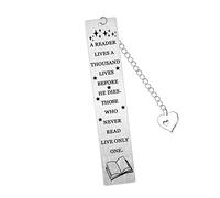 Bookmark Gift for Book Lover Book Club Gifts for Friends Women Men Birthday Christmas Graduation Gift A Reader Lives A Thousand Lives Before He Dies