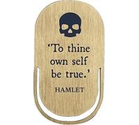 Half Moon Bay Shakespeare Hamlet 4.4 x 1.7 Inch Black and Gold Zinc Alloy and Enamel Paperclip Style Bookmark Place Keeper