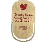 Half Moon Bay Love's Heavy Burden Do I Sink Shakespeare Romeo and Juliet 4.4 x 1.7 Inch Red and Gold Zinc Alloy and Enamel Paperclip Style Bookmark Place Keeper