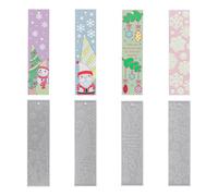 Bookmark Mould - 4 Pieces Silicone Christmas Craft Molds for DIY Bookmarks, Non-Stick Art Supplies for Holiday Birthday, Study Rooms Living Room Library Office Classroom Shelf Decoration
