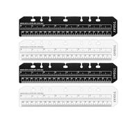Bookmark Rulers - ShiningUU 4PCS Page Tabs with Holes for A5 Ring Binder Notebook | Black & Transparent Measuring Tool, Index Bookmarks for Organizing 6-Ring Binder Journals