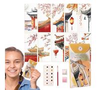Bookmark Set, Aesthetic Bookmarks, 7.01x3.74x0.47 Inches, Reading Accessories, Watercolor Stationery, Artistic Design Collection Reading Moments, for Home, Library, Study Table, Kids Room, Desk