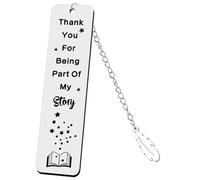 Bookmark, Stainless Steel Book Mark for Reader Best Friends Gift for Women Men, 'Thank You for Being Part of My Story' Star Pattern Metal Book Marker for Lovers Best Friend BFF Sister Christian
