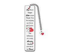 Bookmark Teachers Day Gifts Student Graduation Appreciate Tutor Bookmarkers Personalised Retirement Christmas Keepsakes Women Men Big Heart Shape Little Minds Thank You for Helping me Grow and Learn