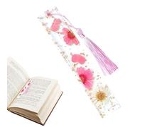 - Bookmark | Transparent Dry Daisy Epoxy Resin Bookmark with Tassel, Beautiful for Craft Book Lovers with Pattern to Increase Reading Interest