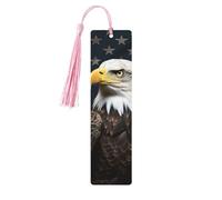 Bookmark Wood Bookmark with Holes and Tassels Wood Tags American Bald Eagle Wooden Craft Bookmarks Vintage Bookmarks Ornaments Wooden Book Marks for Women Men Gifts