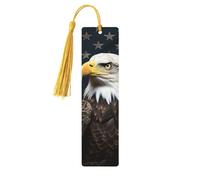 Bookmark Wood Bookmark with Holes and Tassels Wood Tags American Bald Eagle Wooden Craft Bookmarks Vintage Bookmarks Ornaments Wooden Book Marks for Women Men Gifts