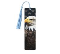 Bookmark Wood Bookmark with Holes and Tassels Wood Tags American Bald Eagle Wooden Craft Bookmarks Vintage Bookmarks Ornaments Wooden Book Marks for Women Men Gifts
