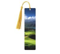 Bookmark Wood Bookmark with Holes and Tassels Wood Tags Scenic Hawaii Golf Tropical Wooden Craft Bookmarks Vintage Bookmarks Ornaments Wooden Book Marks for Women Men Gifts