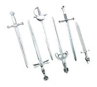 Bookmarks, 6Pcs Sword Bookmark, Antique Style Silver Small Sword Bookmark Sturdy Swords for Men Ancient Pens Set for Book Lovers DIY Craft Supplies