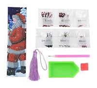 Bookmarks Cross Stitch Bookmark Snowman Rhinestones Alien Painting Paste Diamond Santa Claus Bookmarks Gifts Hand Made Home DIY (AA257DIY Bookmark-Santa Claus 6X21cm)