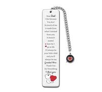 Bookmarks Dad Father's Day Gifts Daddy Birthday Present Men Appreciate Thanksgiving Family Day Keepsake Papa Page Markers Christmas Book Reading Accessory Personalised Souvenir