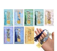 Bookmarks for Women, Flower with Tassels Page Markers - Metal Art Charm Bookmark Set | for Journal Planner Notebook Teacher Kids Adults Readers Coworker Christian Bookish