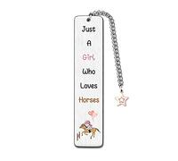 Bookmarks for Women Girlfriend Valentines Day Gift Wife Daughter Sister Bestie Families Graduation Bookmark Cute Birthday Present Granddaughter Niece Christmas Keepsakes Just A Girl Who Loves Horses