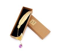 Bookmarks for Women, Metal Bookmarks Feather Butterfly Flower Bookmarks for Women Book Lovers Friends Families Gifts (Gold)