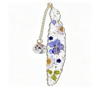 Bookmarks for Women Resin Dried Flower, Feather & Tassel Book Marks with Epoxy Resin, Gold Sprinkles & Pressed Flowers, Unique Transparent Reading Marker Gift for Ladies, Girls, Teachers & Bookworms