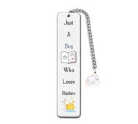 Bookmarks Man Funny Cartoon Birthday Gifts Men Son Brother Friend Nephew Keepsake Page Markers Grandson Cousin Friends Personalised Christmas Souvenir Just A Boy Who Loves Rabbits