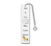 Bookmarks Man Funny Cartoon Birthday Gifts Men Son Brother Friend Nephew Keepsake Page Markers Grandson Cousin Friends Personalised Christmas Souvenir Just A Boy Who Loves Horses
