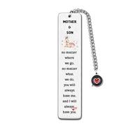 Bookmarks Mother Birthday Gifts Mother's Day Present Mummy Keepsake Women Mum Mommy Christmas New Year Appreciate Mom and Son No Matter Where We Go You Will Always Have Me I Will Always Have You
