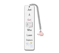 Bookmarks Woman Funny Cartoon Birthday Gifts Women Sister Friend Niece Keepsake Page Markers Granddaughter Cousin Bestie Personalised Christmas Souvenir Just A Girl who Loves Elephants