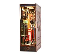 Booknook Decor Intelligent Body Sensor Light Hand-on Ability Restore Street Scene 3D Puzzle Booknook Miniature Kit Dollhouse Accessories White