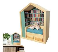 Booknook Kit for Adults - Craft Kit in the Home 3D Miniature Doll | World Wooden Library Decoration, Creative Mini House Construction Project For Shelves