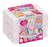 Bookoli - Colour and Keep Kawaii Activity Box - Colouring Kit with 2 Activity Books - 4 Mini Felt-Tip Pens - 25 Stickers - 1 Giant Puffy Sticker - Customisable Box - Gifts for Kids Ages 6 to 9 Years