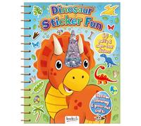 Bookoli | Dinosaur Sticker Fun Book | 60 Stickers | Colouring-in and Press-Out Crafts | Dinosaur Activity Book for Kids 4 to 6 Years