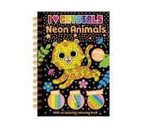 Bookoli | Neon Animals I Love Crystals Book | Diamond Painting for Kids | Children's Craft Activity for Ages 6 to 9 | with Colouring Book & Over 2000 Neon Crystals
