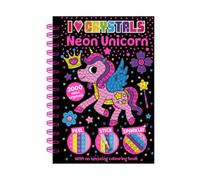 Bookoli | Neon Unicorn I Love Crystals Book | Diamond Painting for Kids | Children's Craft Activity for Ages 6 to 9 | with Colouring Book & Over 2000 Neon Crystals
