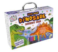 Bookoli - Roar-Some Dinosaur Activity Case - Fun Activity Set for Kids - Dinosaur Gift for Kids Aged 6 to 9 Years - Includes Colouring Books, Pens and Over 100 Stickers