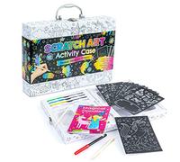 Bookoli - Scratch Art Activity Case - Fun Activity Set for Kids - Scratch Art Painting for Kids Aged 6 to 9 Years - Includes Scratch Art Book, Stickers, Pens and More - Arts & Crafts Gifts